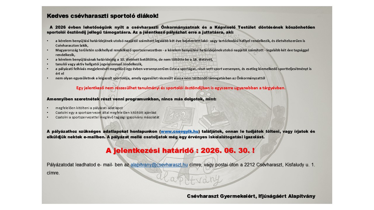 sportol i szt nd j 2026